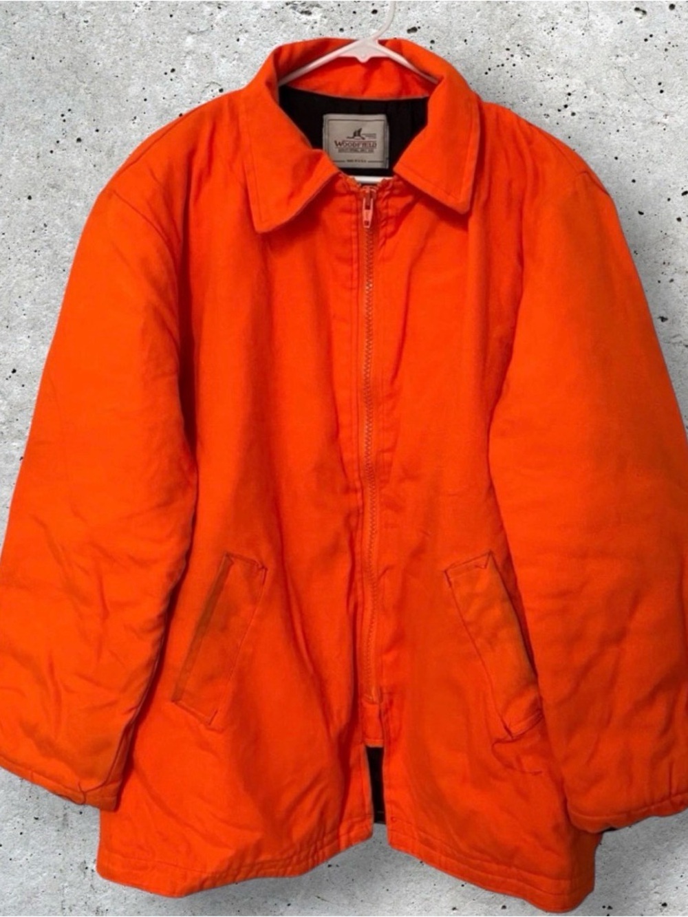 Vintage 1980s Woodfield Orange Distressed Hunting Jacket